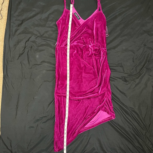 Parisian Works Asymmetrical Dress in Deep Magenta - Picture 9 of 9